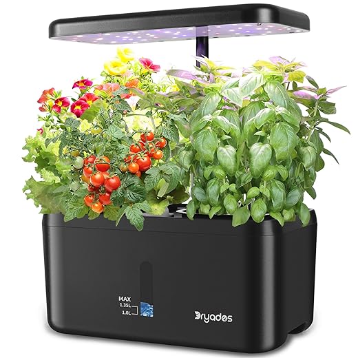 Indoor Garden System 19 Watt LED Growing Light Upgrade 2 Self-Watering Soil-Cultivated Growing Pots Gardening Gifts for Mom Plant Pot for Vegetables Herbs Tomato(No Seeds&Soil)