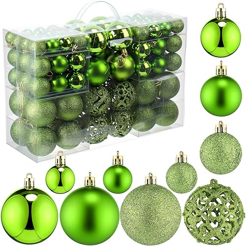 Miniatura 7 de Juego de 100 adornos de bola de Navidad decorativos para colgar, bolas de Navidad, colgantes decorativos de temporada para árbol de Navidad,