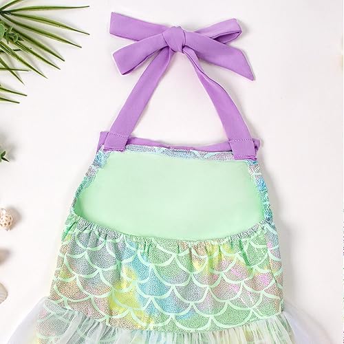 Miniatura 4 de LYSMuch 3Mo-6T - Mameluco de sirena de una pieza para niña, vestido sin mangas, vestido de tul