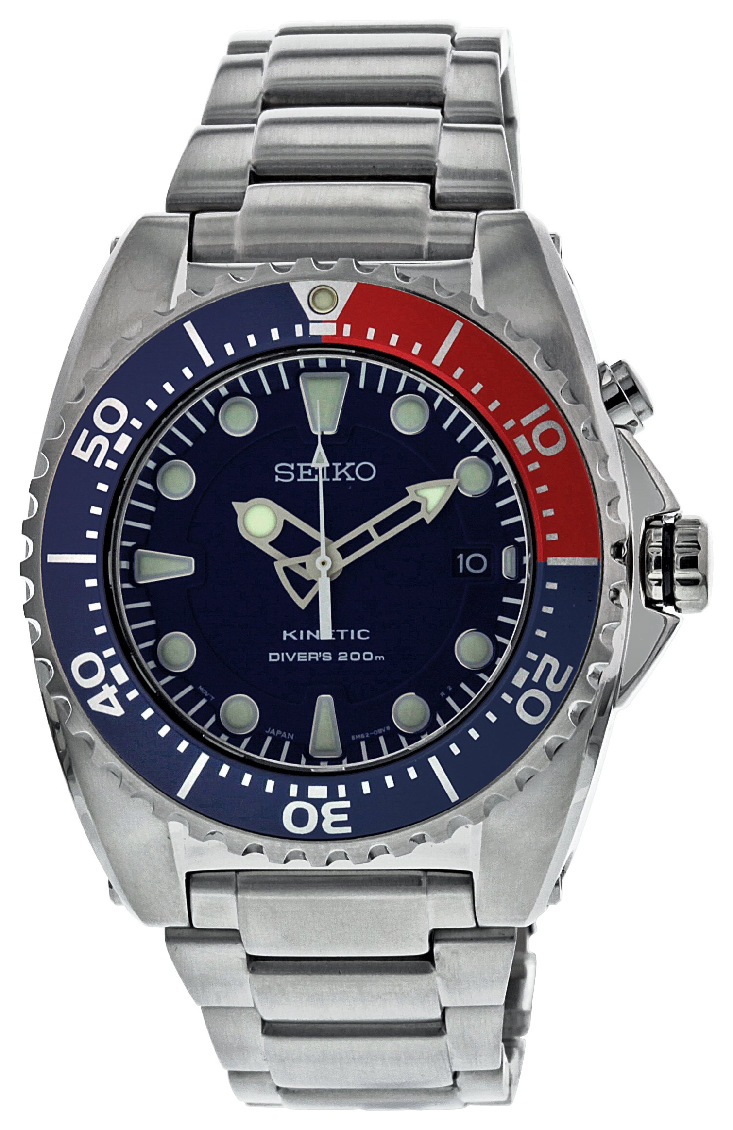 Gents Seiko Kinetic Stainless Steel Divers 200M Water Resistant Watch on Bracelet, with Date. Ref SKA369P1