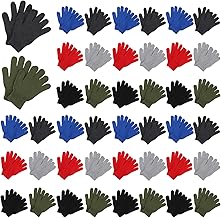 Handepo 100 Pair Winter Gloves Bulk Warm Knitted Stretchy Gloves Bulk for Men Women Homeless Charity Donation