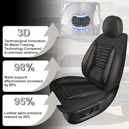 Miniatura 5 de RAWAKORW Juego completo de fundas de asiento de automóvil para Toyota 4Runner 2004-2023, 2024 2025, juego completo de fundas de asiento de cuero con
