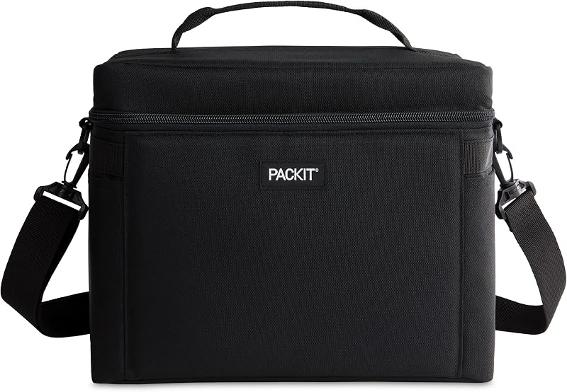 Freezable Newport Cooler, Collapsible, Reusable, Built with ECOFREEZE Technology, Wide Top Opening, Double Zip Closure, with Adjustable & Removable Shoulder Straps for Easy Carrying