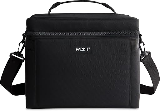 PackIt Freezable Newport Cooler, Collapsible, Reusable, Built with ECOFREEZE Technology, Wide Top Opening, Double Zip Closure, with Adjustable & Removable Shoulder Straps for Easy Carrying