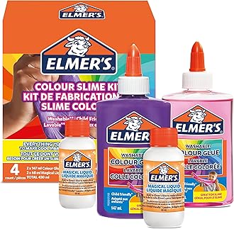 Colour Slime Kit | Slime Supplies Include Washable Colour PVA Glue | Assorted Colours & Magical Liquid Slime Activator | Washable & Kid Friendly | 4 Count