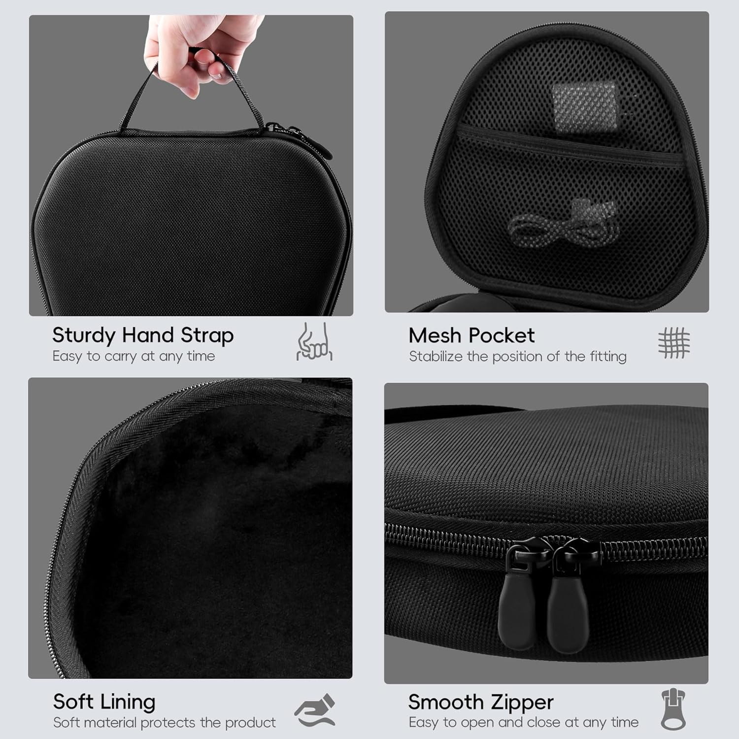 khanka Hard Carrying Case for Apple AirPods Max Wireless Over-Ear Headphones,Black Case - Image 4