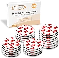 Vista 9 de ECENCE 3 almohadillas adhesivas magnéticas para detector de humo de Ø 1.969 in - Montaje rápido y seguro - Sin taladrar ni tornillos - Protección