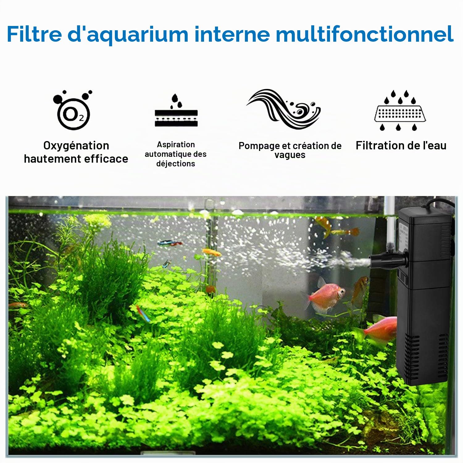 Forever Speed 6W 450 L/H Pompe d'aquarium Filtre interne d'aquarium filtre-pompe d'aquarium