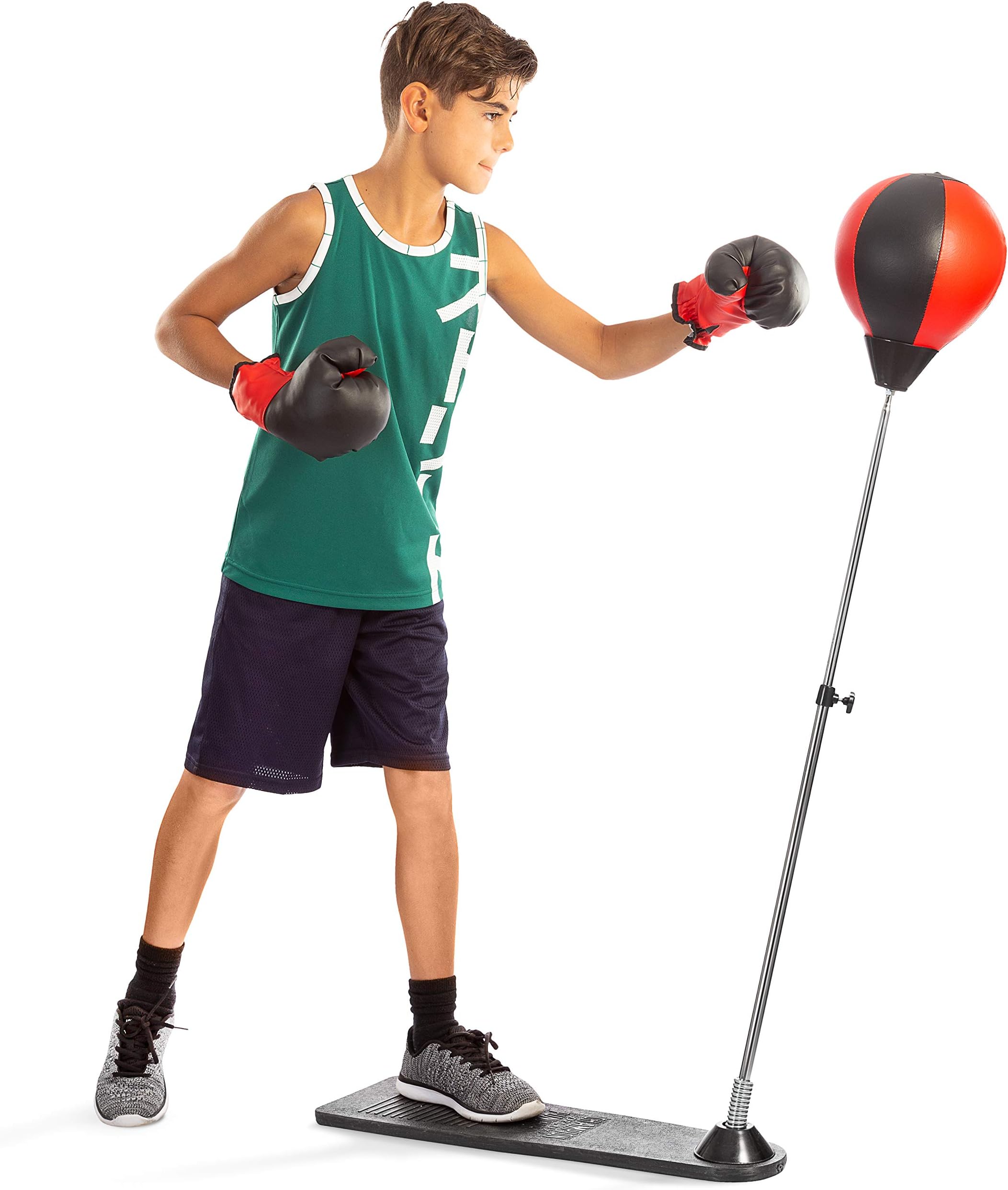 Tech Tools Punching Reflex Boxing Bag with Stand, Height Adjustable - Freestanding Punching Ball Speed Bag - Great for MMA Training, Stress Relief & Fitness