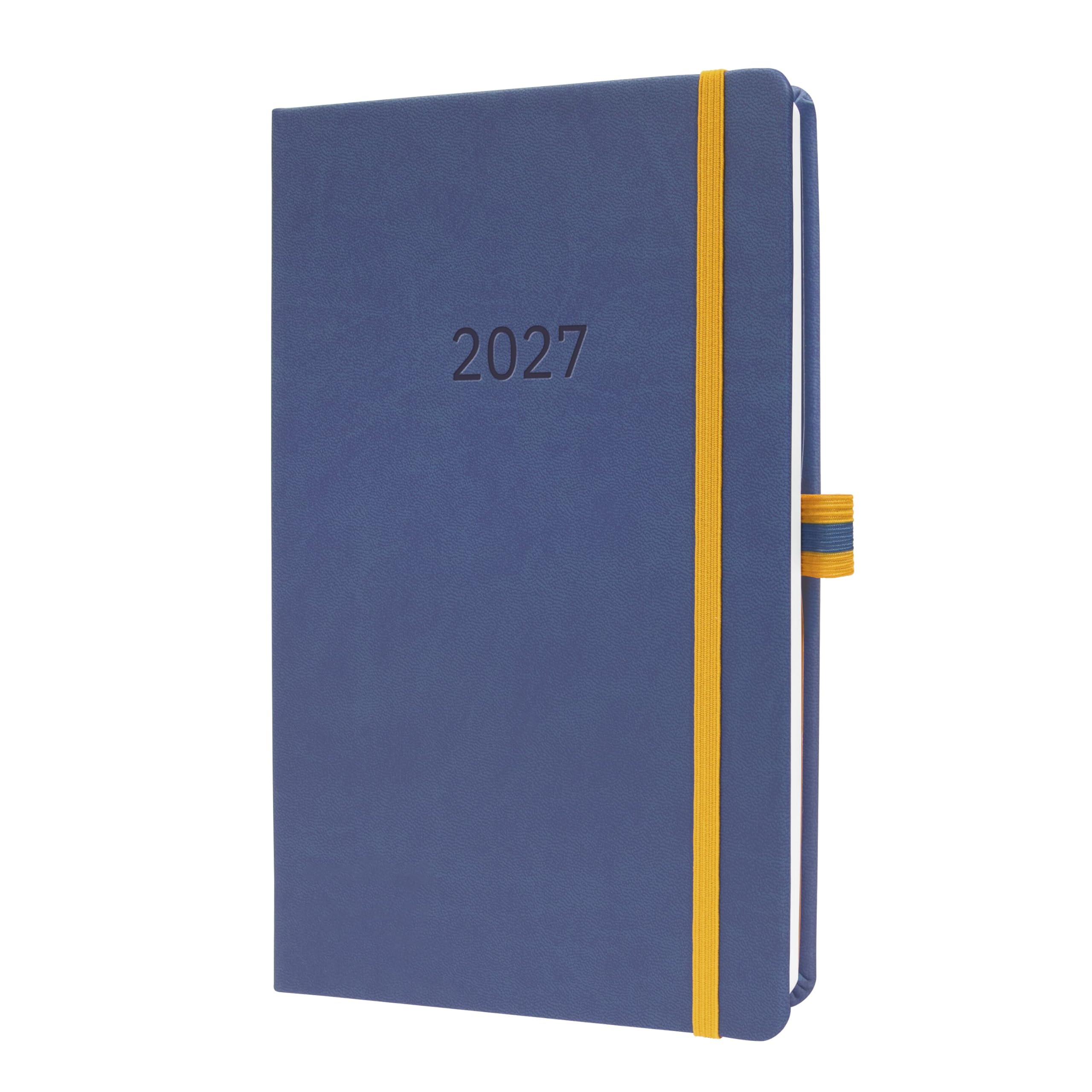 SIGEL L2706 Weekly planner Linescape 2027 DE - approx. A5 - blue/yellow - vertical layout - 2 pages = 1 week - hardcover - 80 gsm - 176 p. - FSC-certified