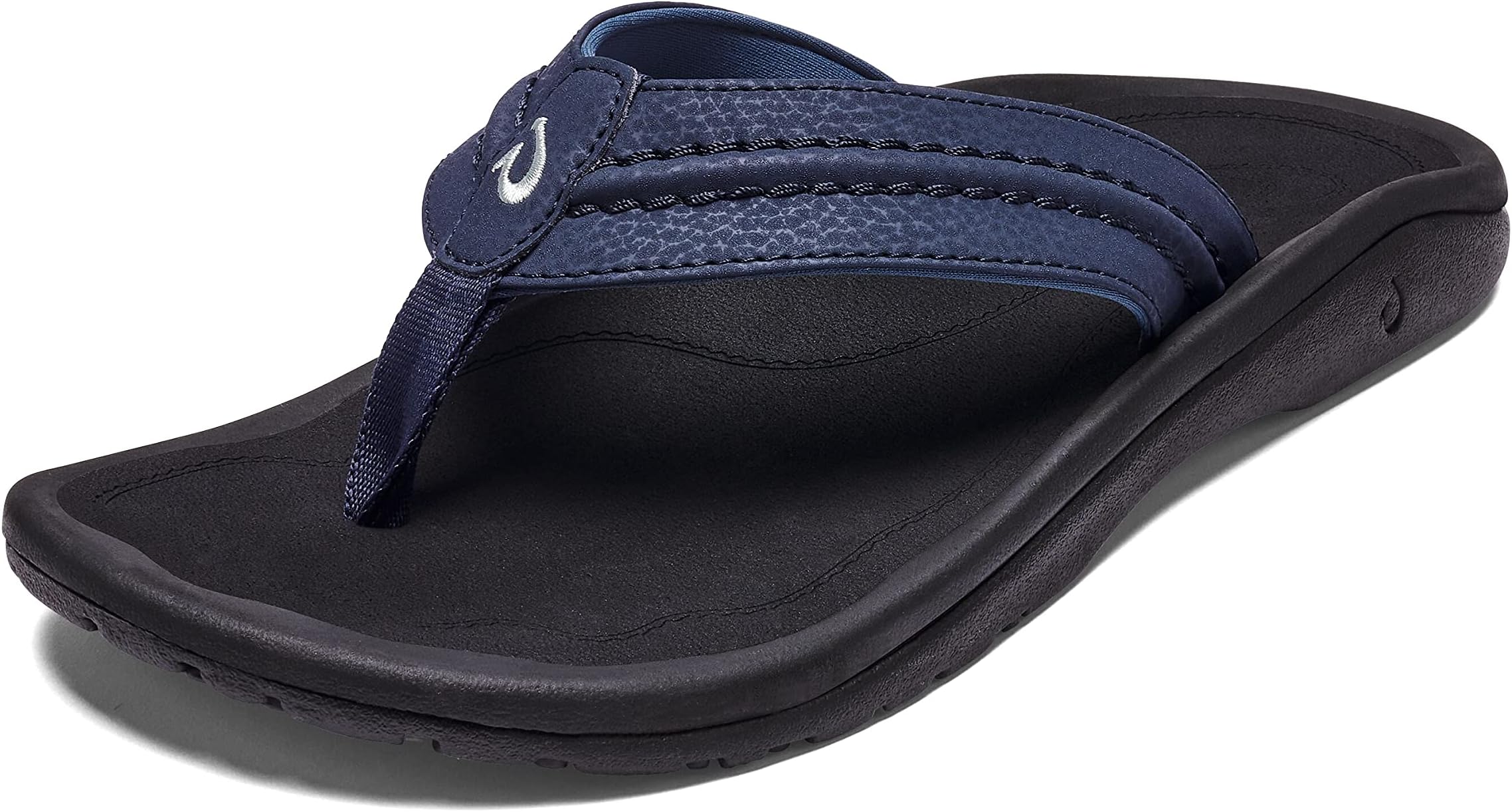 OLUKAI Hokua Men's Beach Sandals, Quick-Dry Flip-Flop Slides, Water Resistant & Wet Grip Rubber Soles, Compression Molded Footbed & Soft Comfort Fit