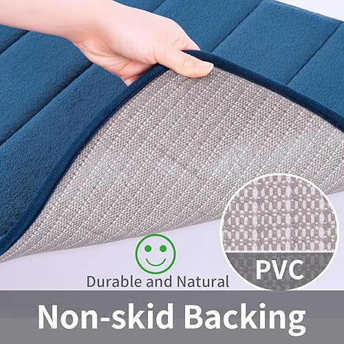 Miniatura 5 de ROSMARUS Tapete de baño de espuma viscoelástica de 20 x 32 pulgadas, tapete de ducha absorbente de agua, alfombras de baño gruesas para baño