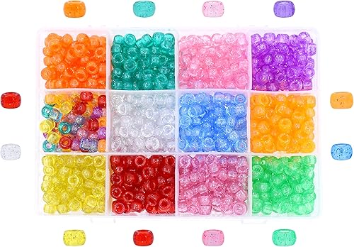 Mandala Crafts Cuentas de poni de plástico para hacer joyas, cuentas de plástico grandes para manualidades, kit de cuentas de caballo grande de disponible en Yaxa Colombia