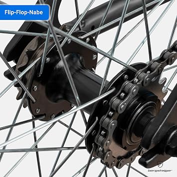 Bergsteiger Kyoto 28 Inch Single Speed Fixie Bike Aluminium Frame Flip Flop Hub Retro Design Fixed Gear Urban Bike for Men & Women