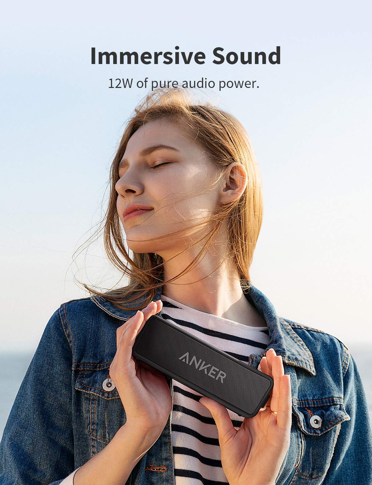 Anker Soundcore 2 Portable Bluetooth Speaker with Stereo Sound, Bluetooth 5, Bassup, IPX7 Waterproof, 24-Hour Playtime, Wireless Stereo Pairing, Speaker for Home, Outdoors, Travel - Image 3