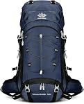 60L hiking and camping backpack with rain cover, water resistant backpack, climbing bag for men and women