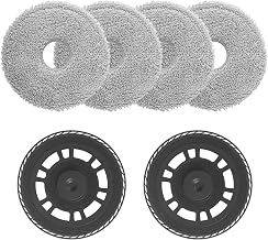 4 Pieces Mop Pads with 2 Replacement Holders for Dreame L10s Ultra Heat / L10S Pro / L10S Ultra/ L50 / L40 / X30/L10s Ultra Gen2 for Dreame Vacuum Cleaner