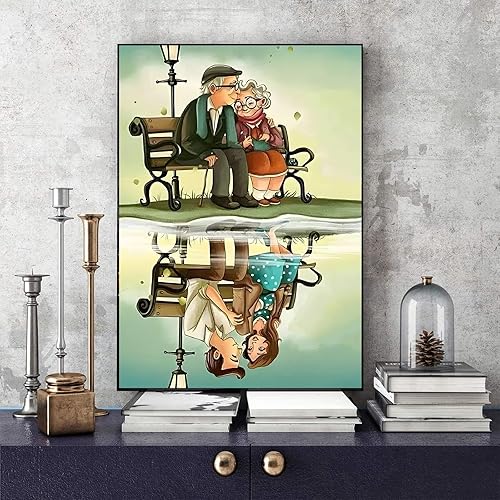 Miniatura 2 de Snowplanet Pintura artística de diamantes, kits de arte de diamantes para adultos, pareja de ancianos, kit de pintura de mosaico de diamantes, arte