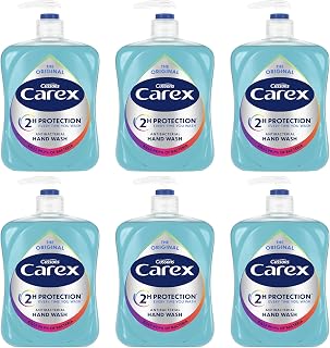 Carex 2 Hour Protection Antibacterial Original Hand Wash, Clean & Protect Hands, Bulk Buy, Pack of 6 x 500ml