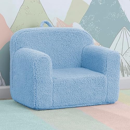 Miniatura 5 de Delta Children Sherpa Cozee Chair - Silla de espuma para niños a partir de 18 meses, color azul polvo Azul polvoriento,Crema,Rosa