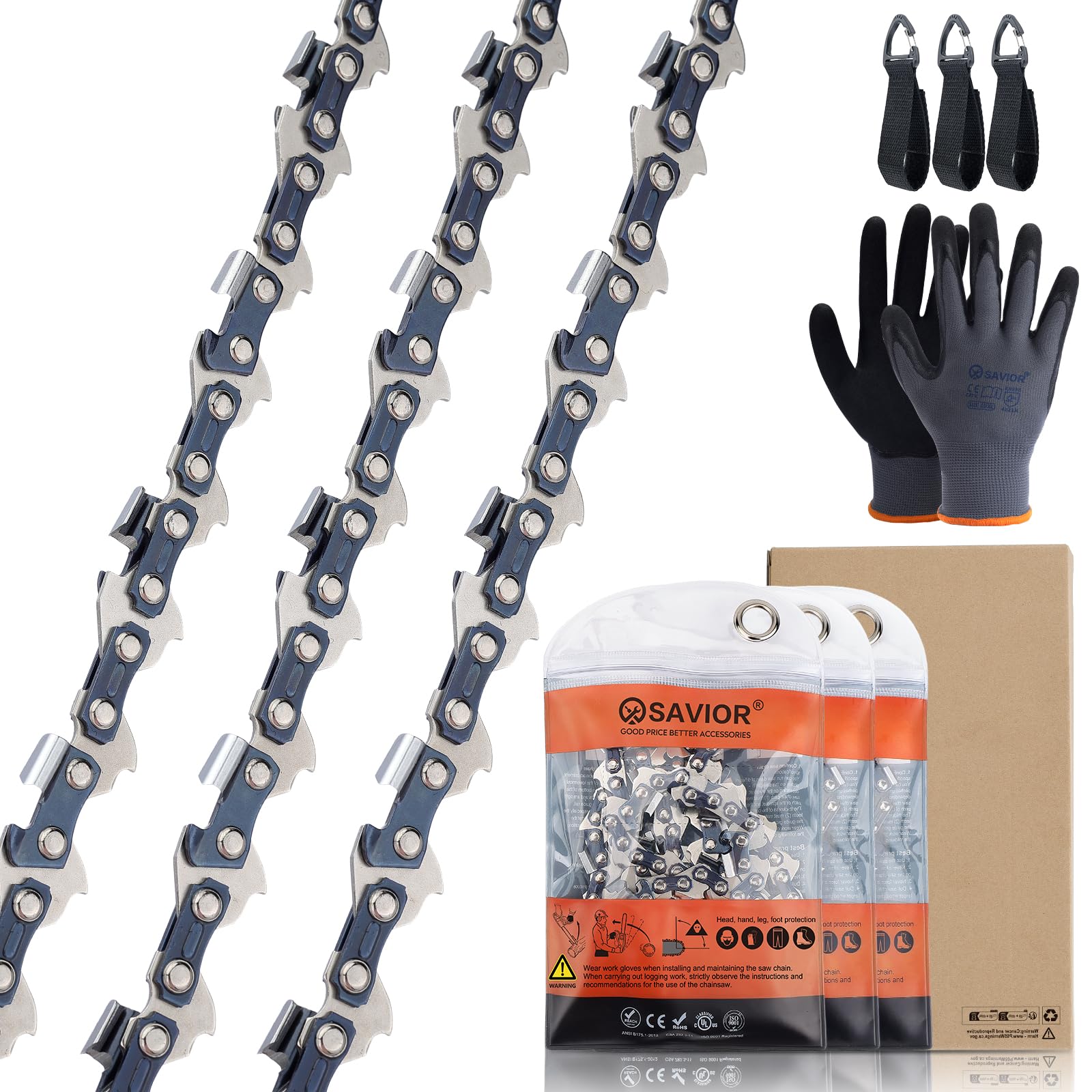 Amazon.com: Savior 3Pcs 14 Inch Chainsaw Chain 3/8