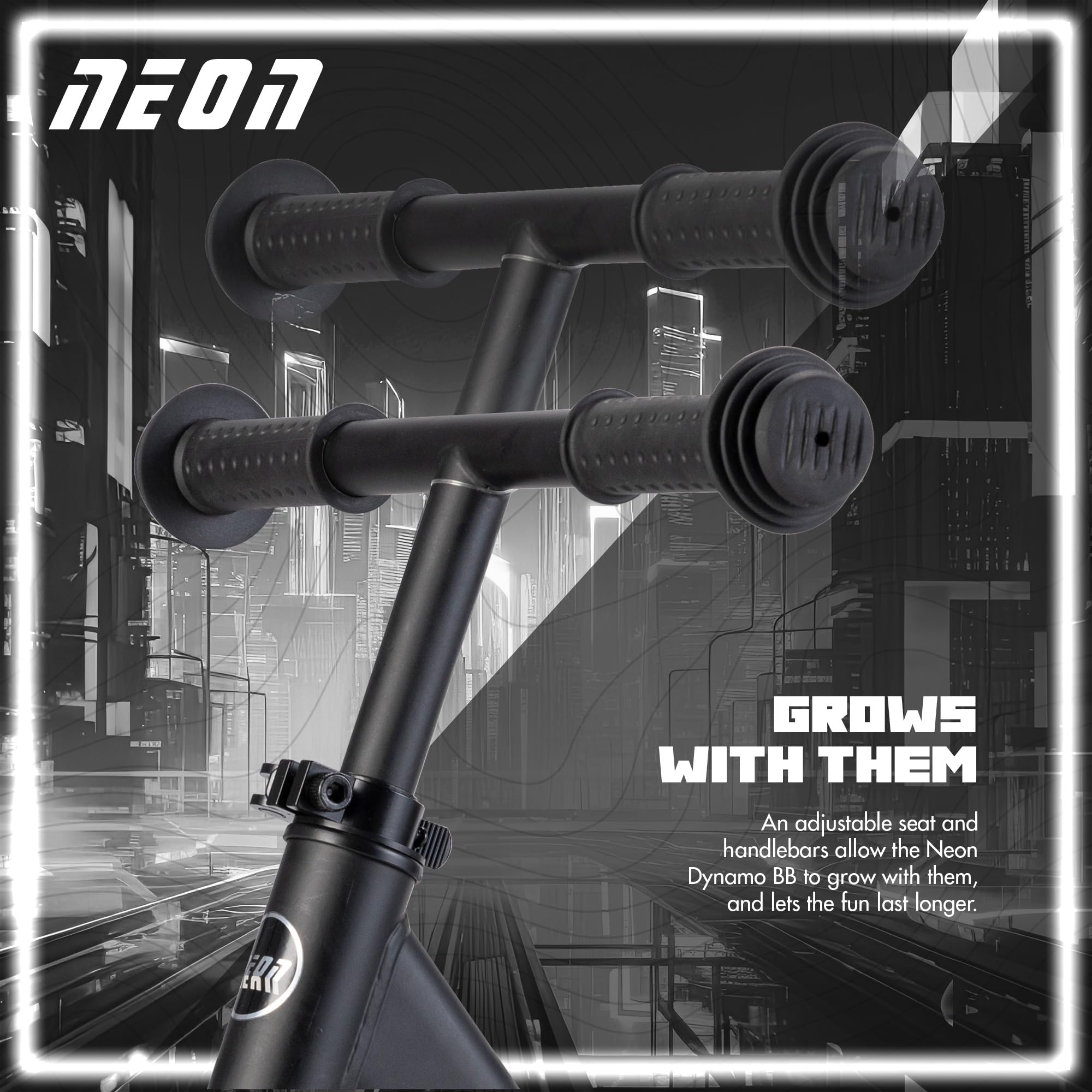 Yvolution LED Balance Bike for Toddlers Ages 2-5 – No Pedal First Bike with Light-Up Wheels, Adjustable Seat & Handlebar – Lightweight Training Bicycle for Boys & Girls