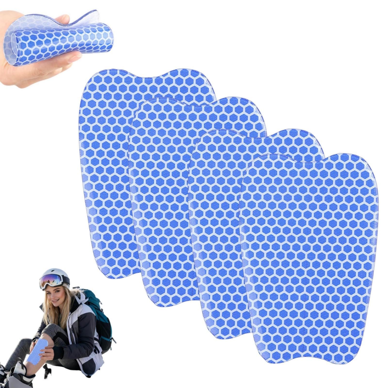 Protège-tibias pour le ski, coussinets en gel pour absorption des chocs, protections réutilisables pour bottes de ski pour adultes, protège-décompression pour snowboard et football