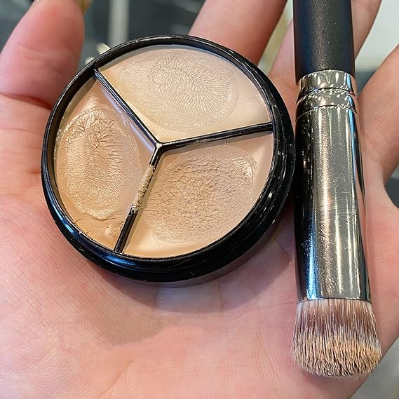 3 Color Concealer Palette, Full Coverage Cream for Dark Circles Colour Corrector