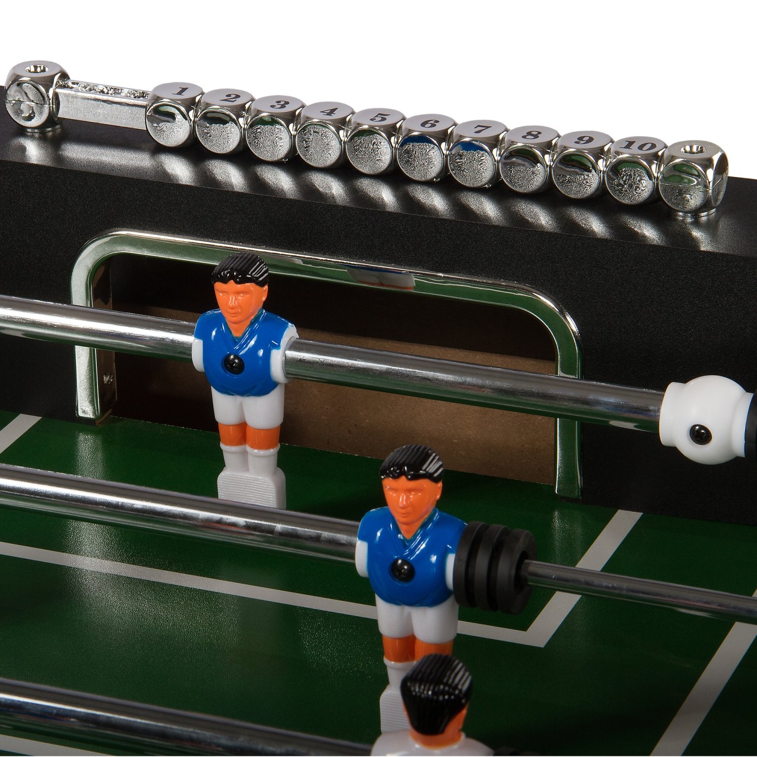 GAMES PLANET Kickertisch „Liverpool“, inkl. 2 Bälle, KLAPPBAR mit Hohlstangen, in 3 Dekoren: Schwarz/Weiß/Soccerprint, Gewicht: 60kg, Tischfussball Tischkicker Klappkicker Jugendkicker