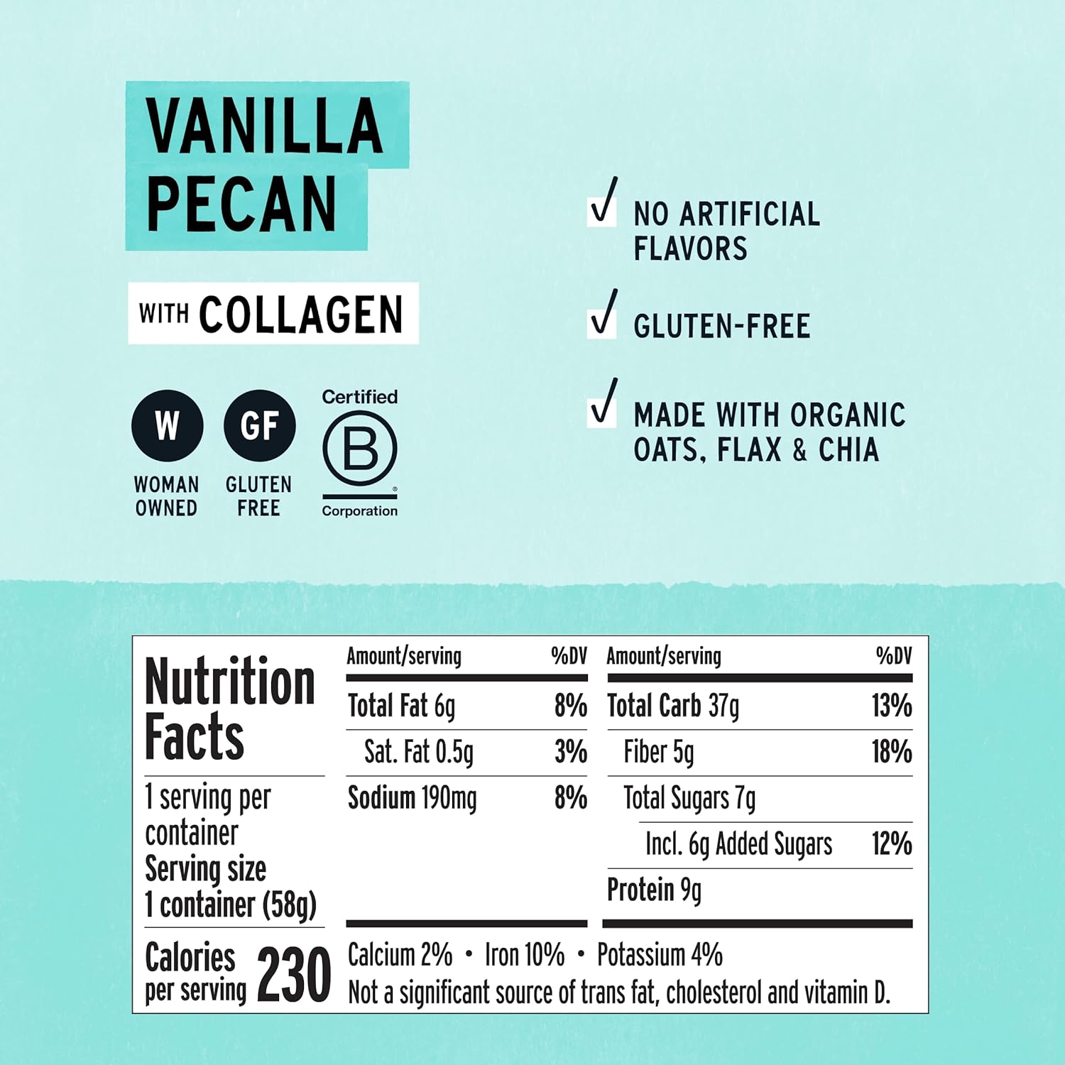 Purely Elizabeth, Vanilla Pecan, Collagen Oatmeal Cups With Nut Butter Packet, Gluten-Free, 2 Ounce (Pack of 12)