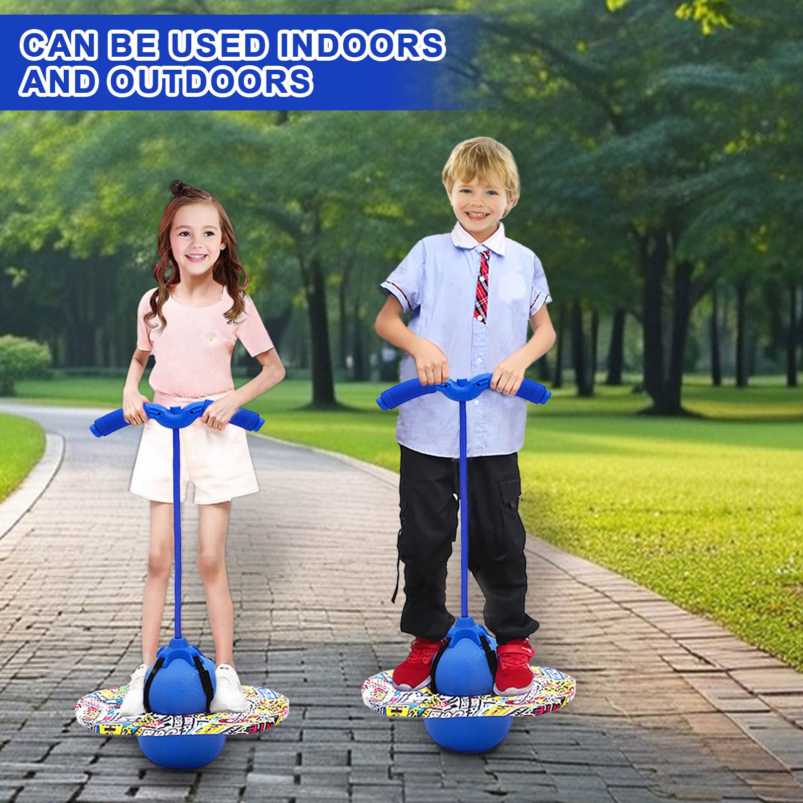 Pogo Ball con asas, Pogo Stick pelota de saltar para niños, barra de saltar con bomba de aire, pelota de entrenamiento de equilibrio, juego de saltar, regalo para niños a partir de 6 años