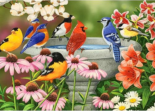 hill froeistung Kits de pintura de diamantes de aves coloridas 5D para adultos, cardenal del norte, charco, arte de diamantes de flores, pintura de