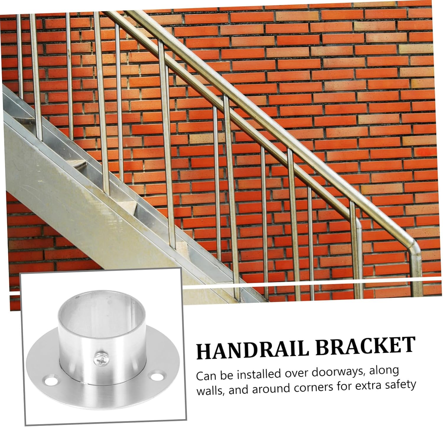 2pcs Handrail Brackets for Stairs Metal Railing Holders for Use Easy to Install Staircase Support Brackets for