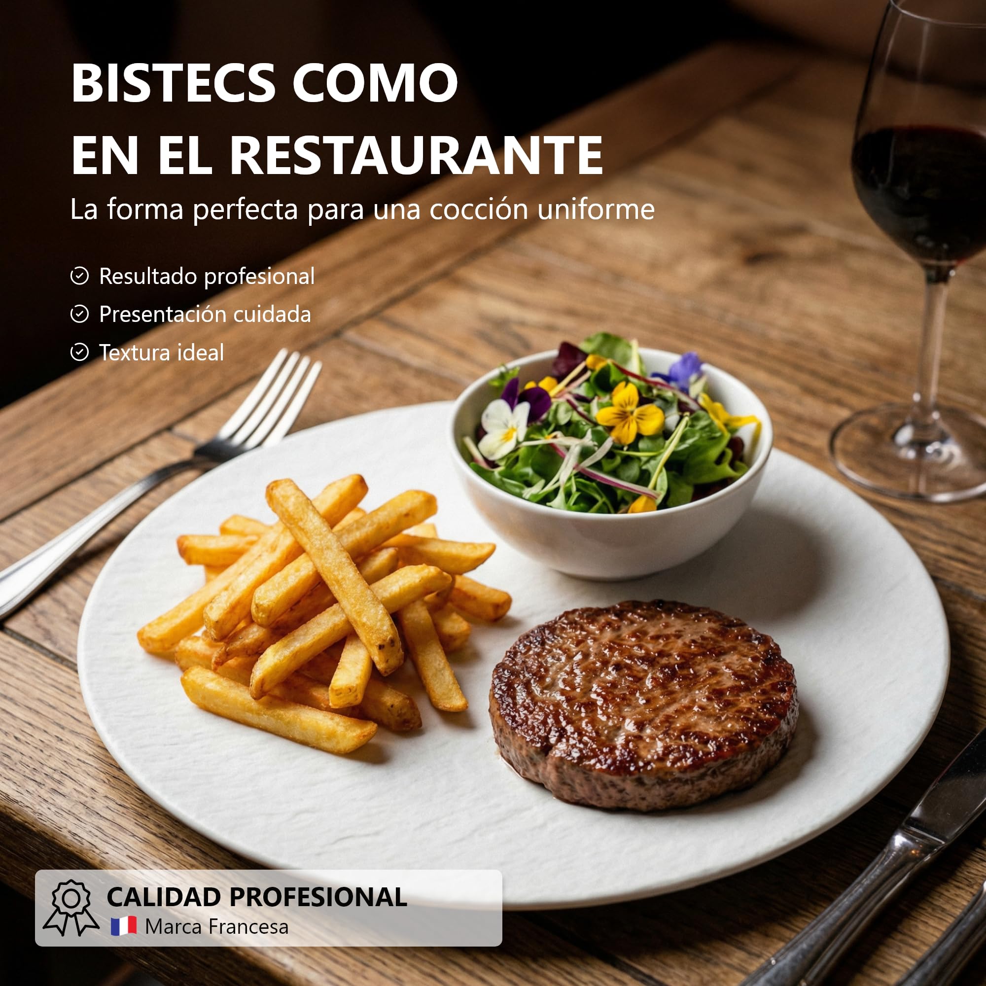 Louis Tellier, N4001X, Prensa para hamburguesa, inox, pack de 1