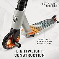 Vista 3 de Mongoose Rise Freestyle - Patinete de acrobaciatruco para niños, jóvenes y adultos, ruedas de alto impacto de 4.331 in, agarre máximo de cobertura