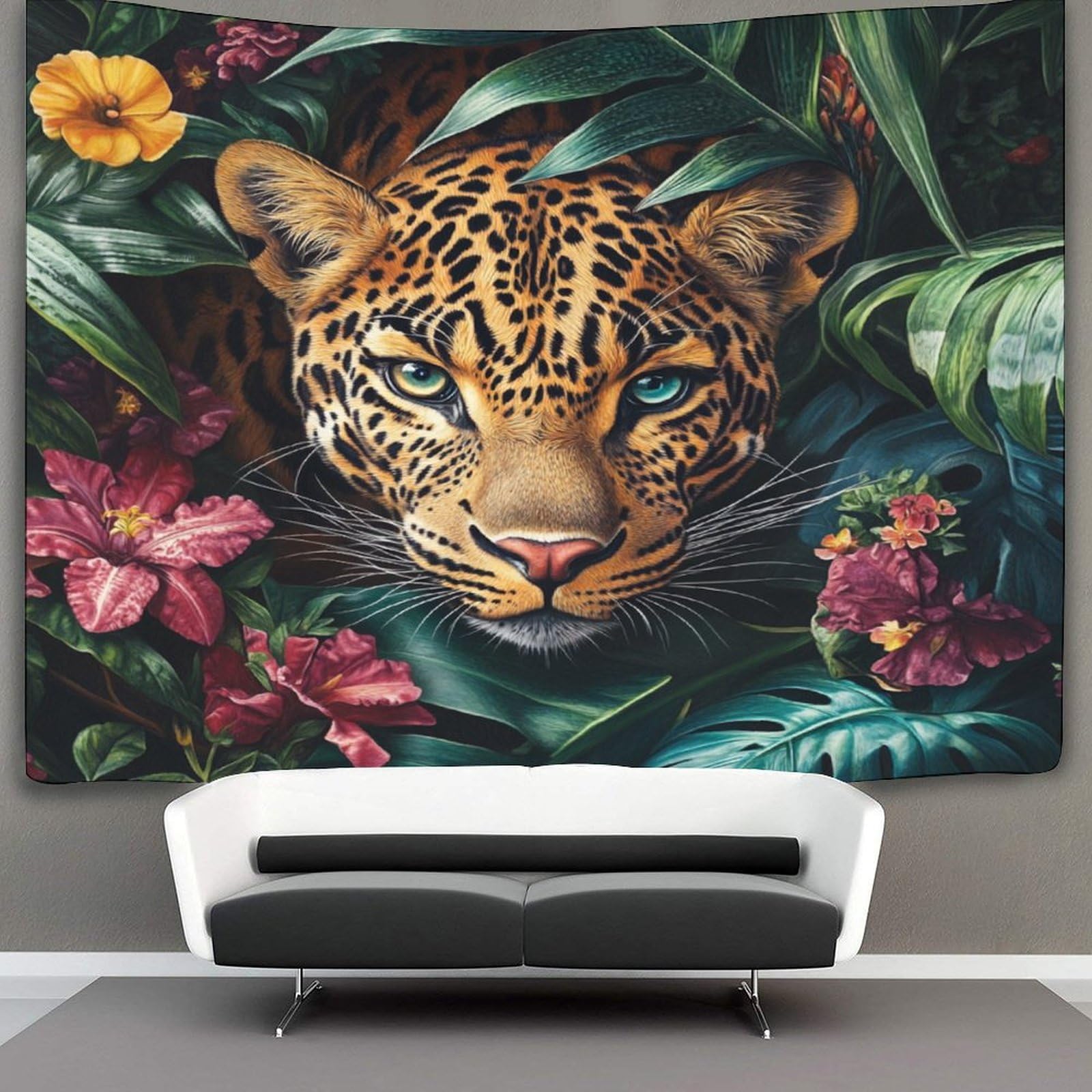 kaiyun Jingle Forest Decorations Tapestry Beautiful Leopard 3D Printing Wall Blanket Wall Hanging for Living Room Bedroom Dorm Decor 70cmx100cm