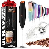 Vista 165 de Zulay Kitchen - Batidor eléctrico de mano para café, lattes, capuchinos, matcha y chocolate caliente, mezclador portátil para bebidas, accesorio