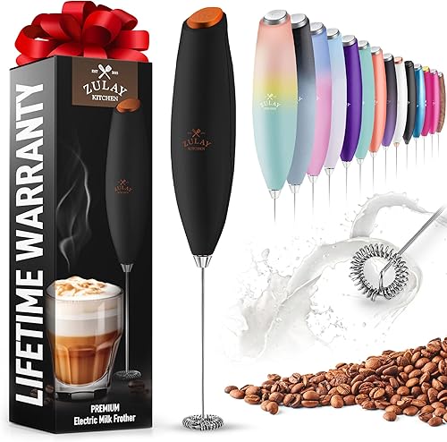 Miniatura 1 de Zulay - Espumador de leche para café con potente motor de titanio mejorado, batidor de mano, espumador de leche, mini mezclador para café, espuma
