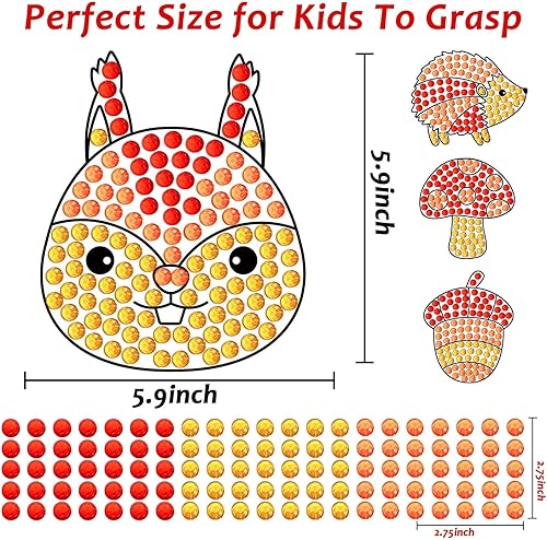Miniatura 3 de Atrapasoles de diamantes para manualidades de otoño, gemas con forma de animal, manualidades, kits de atrapasoles para niños, kits de pintura de