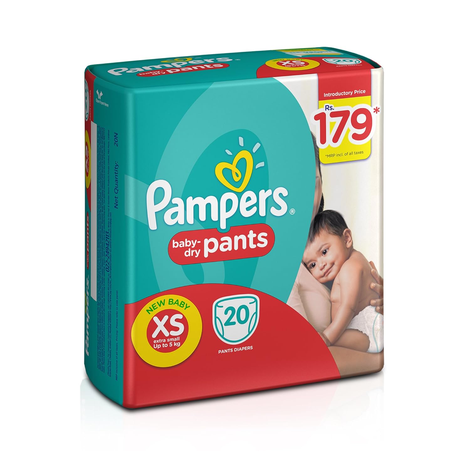 Buy Pampers Pants Extra Small Size Diapers for New Born (20 Count