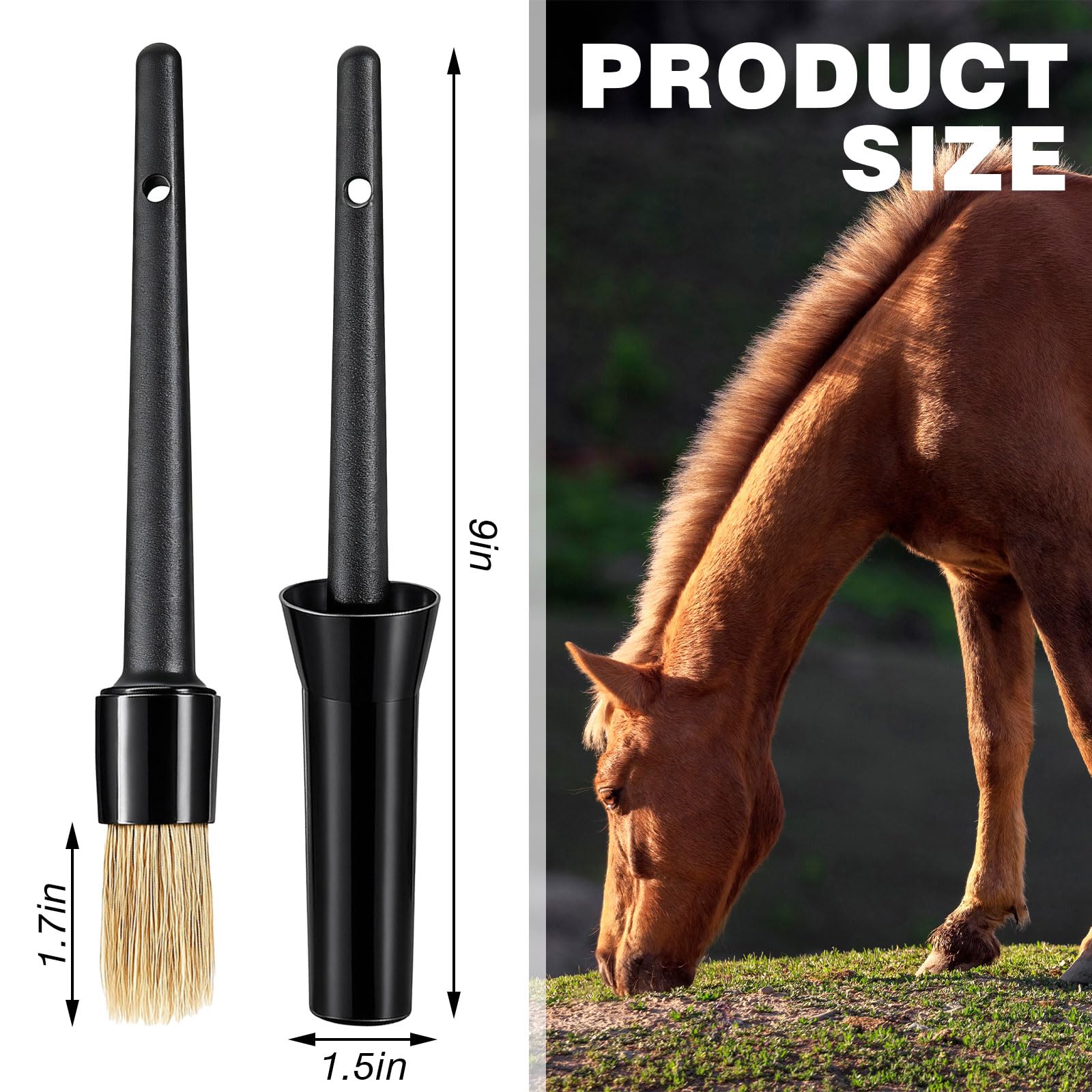 Ferrochef 2 Set Hoof Oil Brush for Horses with Cap Black for Horse Hoof Care to Restore Dry and Fragile Hooves - image 2