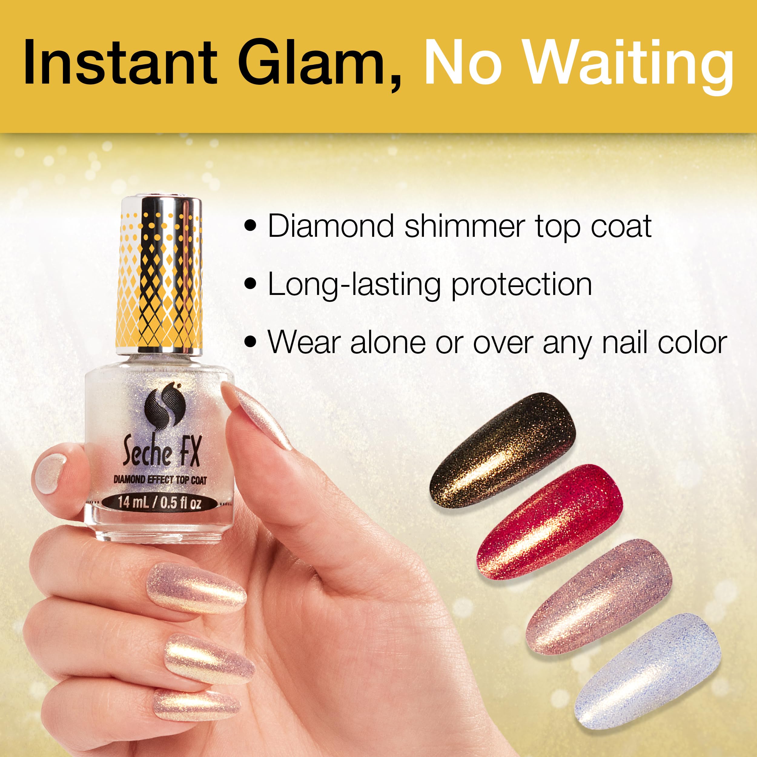 Amazon.com : Seche FX Diamond Effect Dry Fast Top Coat Nail Polish