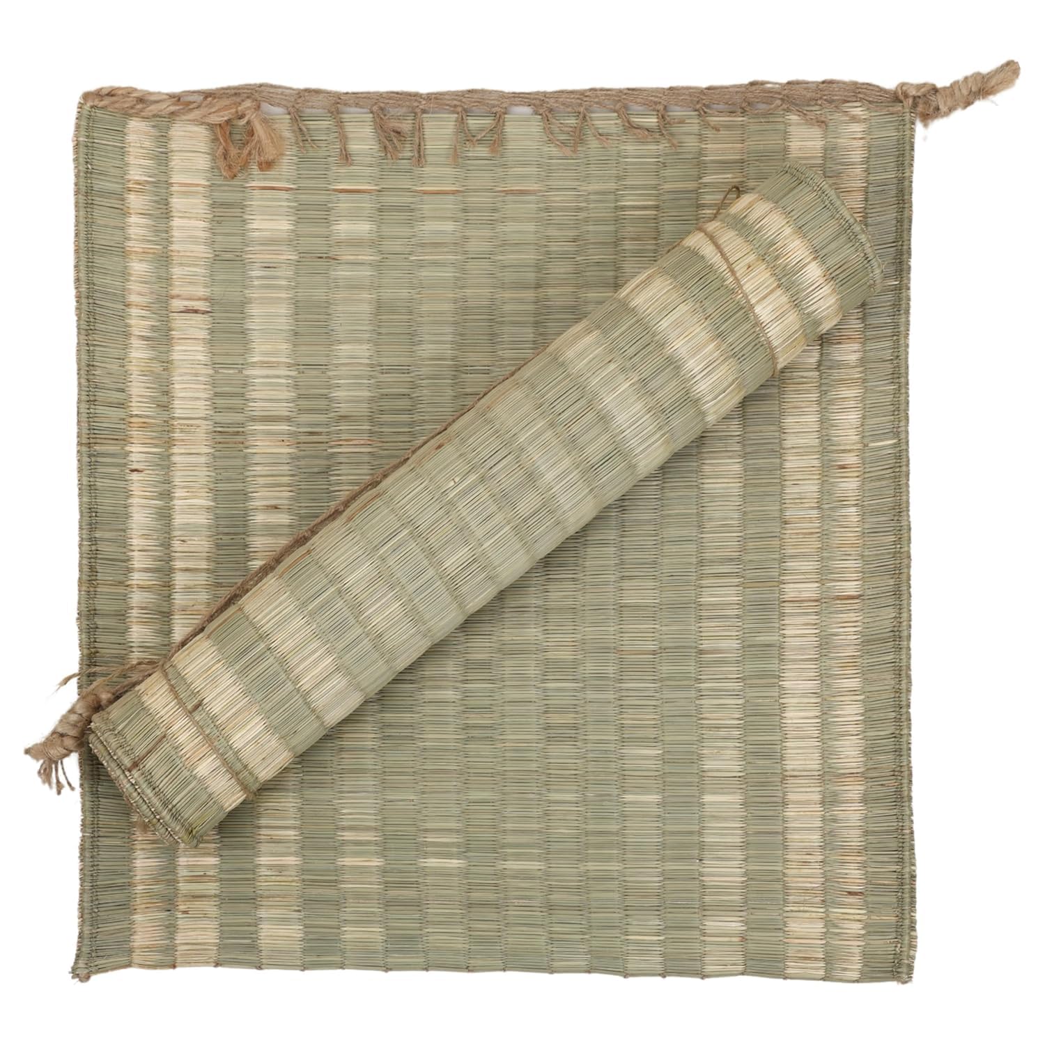 Handmade Kusha Grass Meditation Mat, 20x20 Inch, Double-Layer, Natural Material, for Yoga, Puja, Floor Sitting (Pack of 2)-image-22