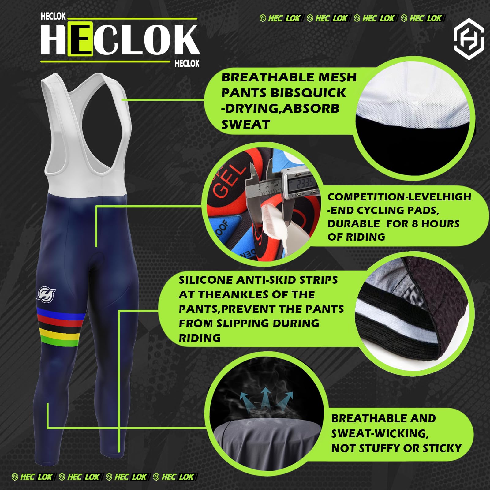 Conjunto de Maillot Ciclismo Manga Larga Hombre, Ropa de Ciclismo de Invierno Térmico para Hombre con Pantalón Acolchado de Gel 9D Y Culotte con Tirantes Polar cálido