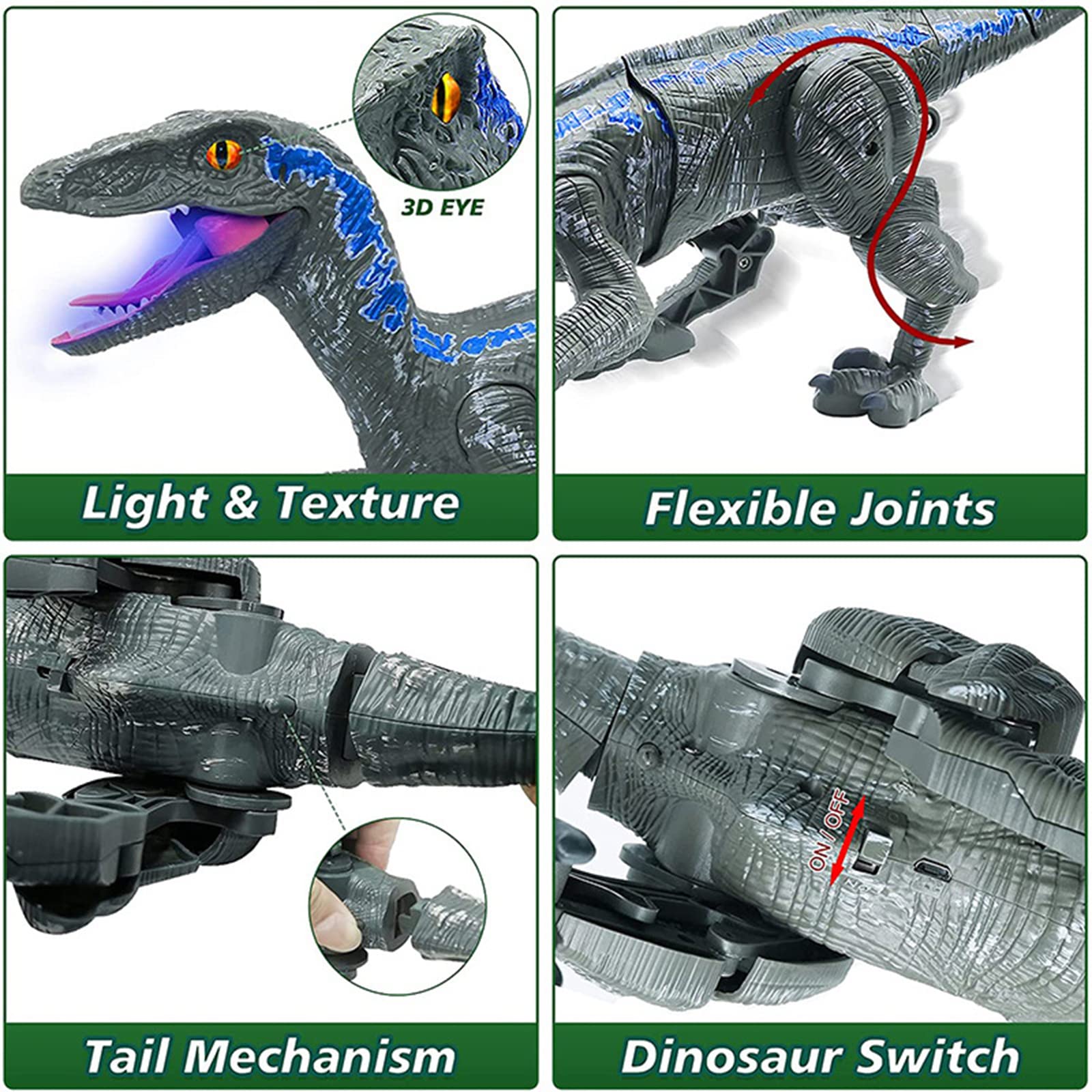 Amazon.co.jp: リモコン恐竜玩具 - (充電式) 2.4Ghz RC 歩行ロボット