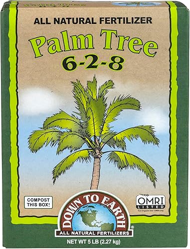 Down To Earth All Natural Fertilizers Mezcla orgánica de palmera 6-2-8, 5 lb