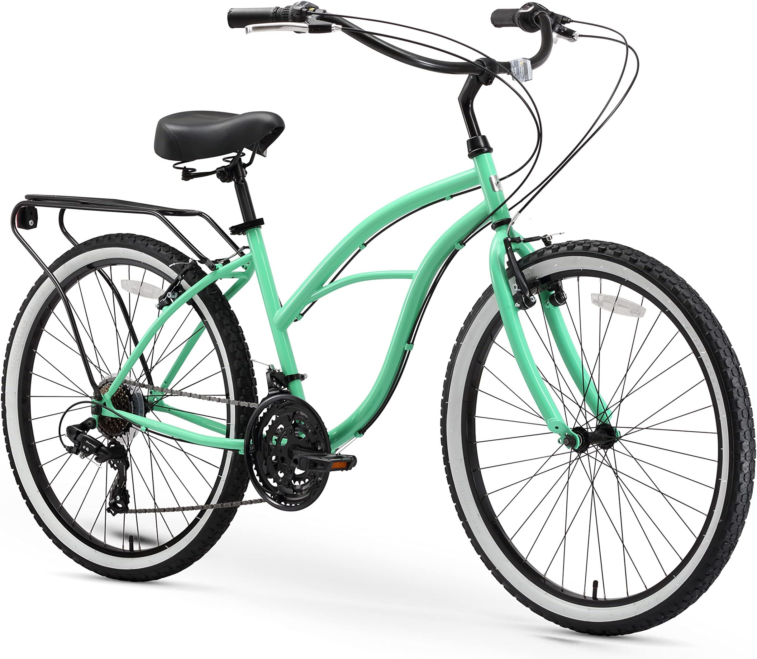 Around The Block Women's Beach Cruiser Bike, 1/3/7/21 Speed Bicycles, 26"/24" Wheels, Multiple Colors