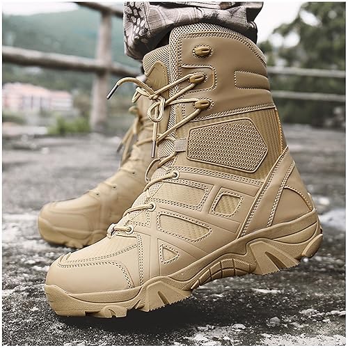 Miniatura 3 de Botas tácticas impermeables para hombre, botas militares de trabajo para el desierto, combate militar, botas de combate para senderismo