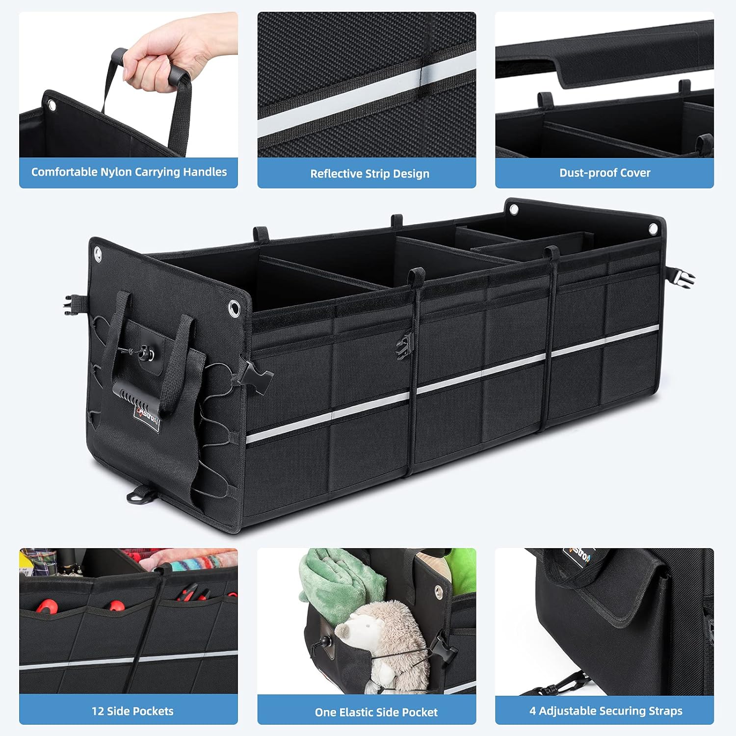 AstroAI Air Compressor Integrated Metal StructureTire InflatorI&Car Trunk Organizer Storage