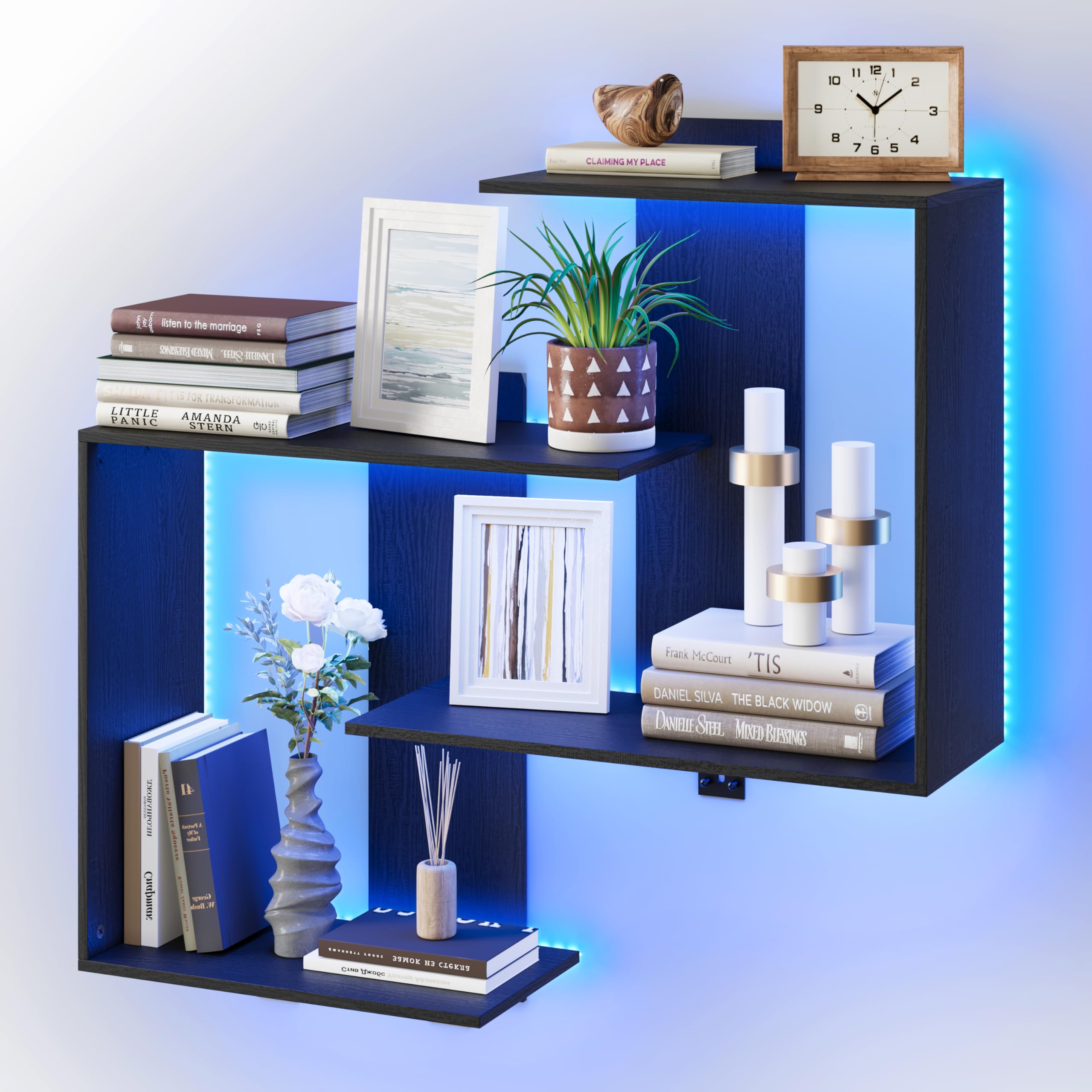 Amazon.com: Rresyet Gaming Floating Shelves with Lights, Wall